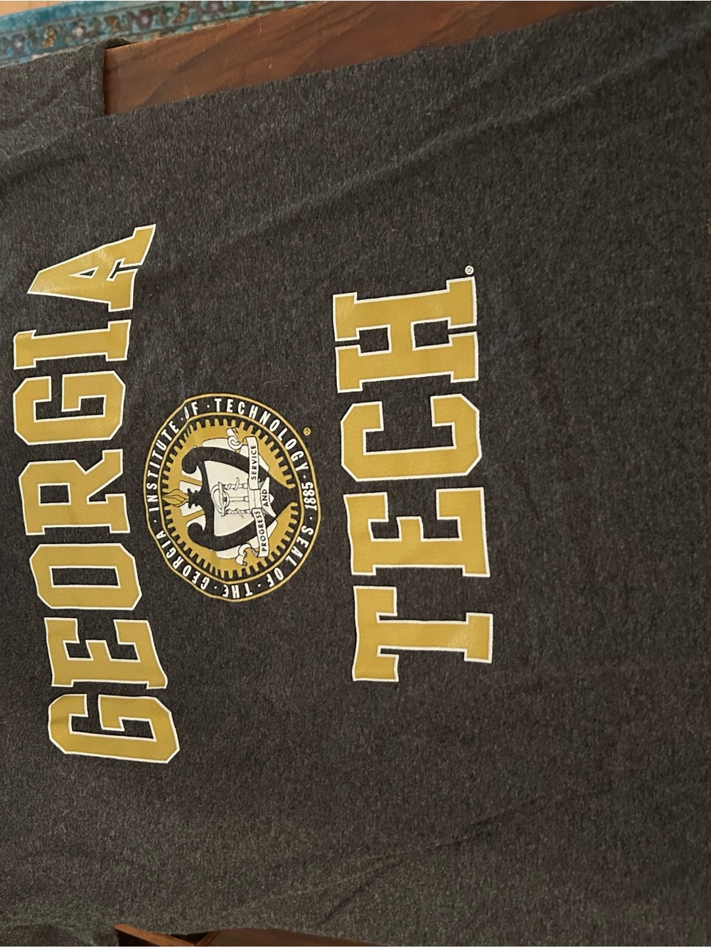 Men's Gray Crewneck tee shirt Georgia Tech University NWOT - Picture 1 of 3